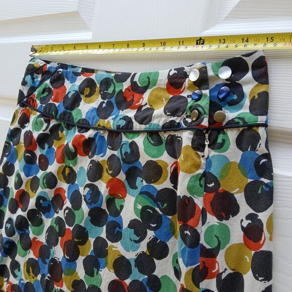 Edmé & Esyllte Bubble Finger Paints A-line Skirt size 4 REPAIRED lined cotton - Picture 9 of 13
